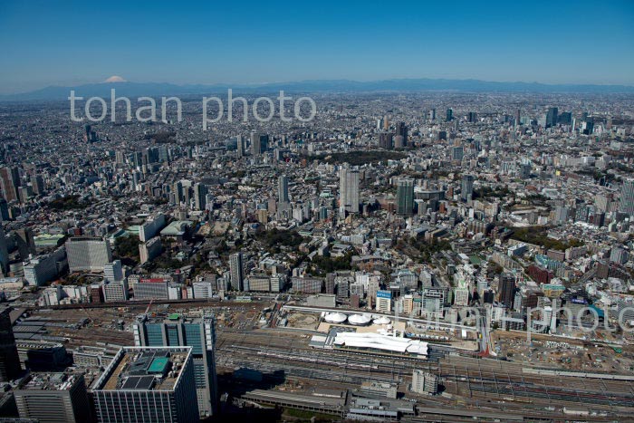 高輪ゲートウェイ駅,高輪,泉岳寺周辺より富士山(2020/3)