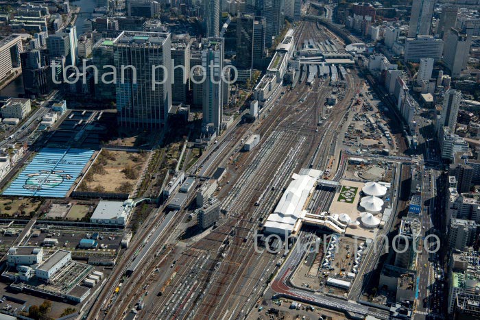 高輪ゲートウェイ駅周辺より品川駅方面(2020/3)