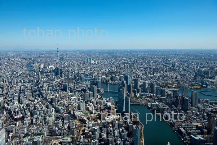 隅田川,築地周辺より東京の街並み(2020/3)