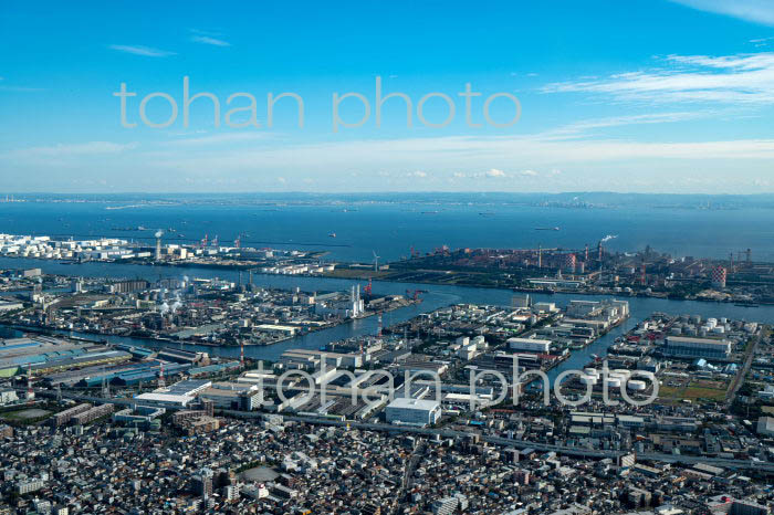 京浜工業地帯の工場群(浅田,小田地区より扇島)(2021/10)