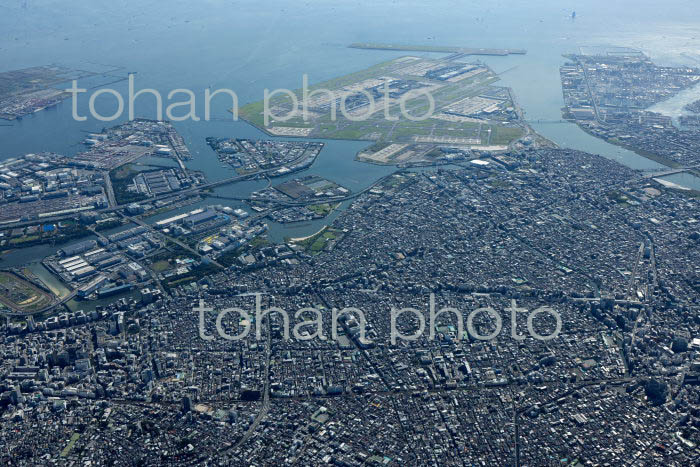 大森周辺より羽田空港と東京湾(2021/10)