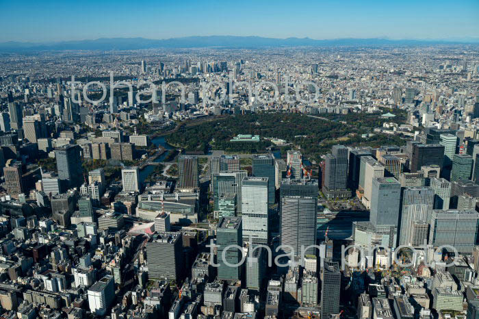 京橋,八重洲周辺より東京駅と東京の街並み(2021/11)