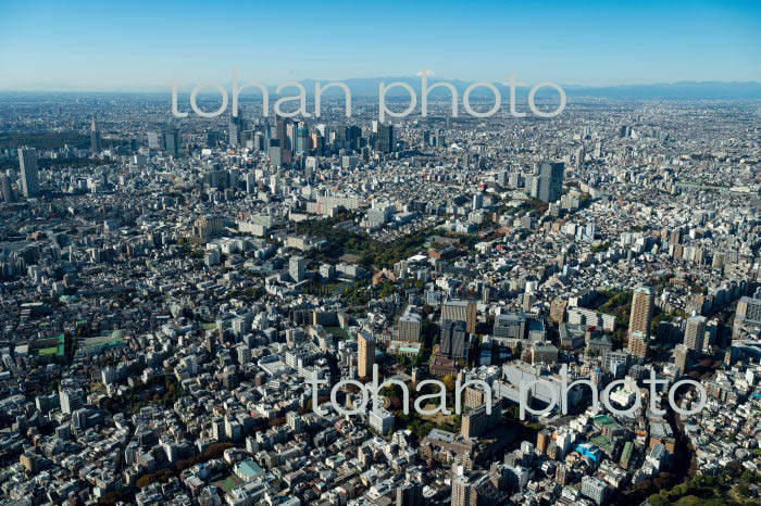 早稲田周辺より新宿,富士山方面の街並み(2021/11)