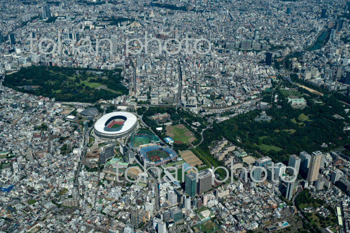 明治神宮外苑と国立競技場,千駄ヶ谷駅周辺(2022/10)