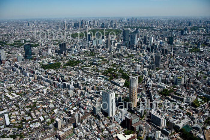 中目黒駅周辺より渋谷方面(2020/5)