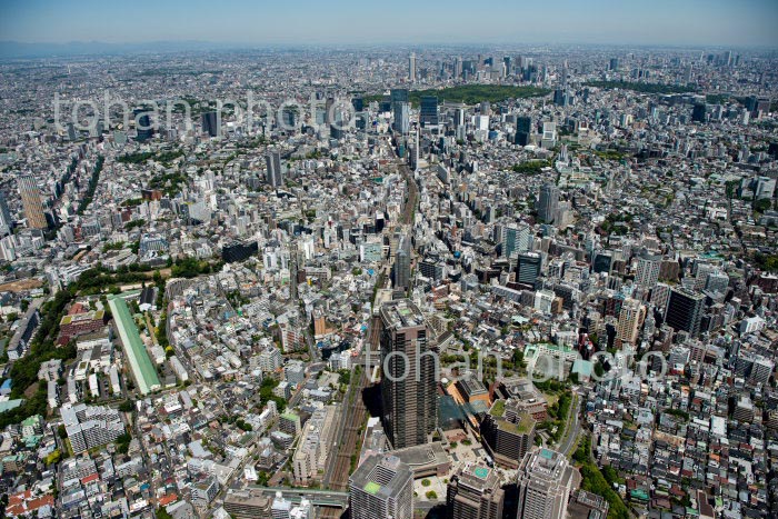 恵比寿駅周辺より渋谷方面(2020/5)