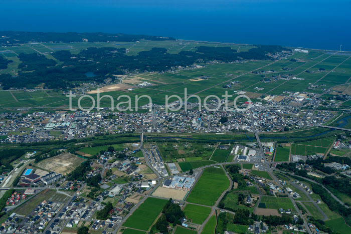 鹿島駅と南相馬市鹿島区の町並み(2023728)