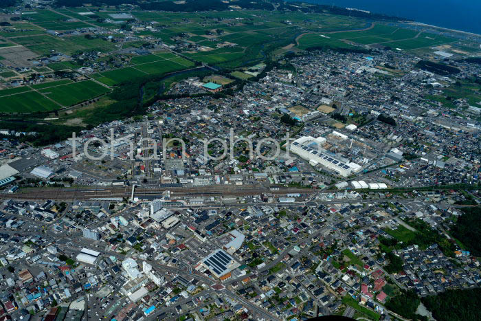 原ノ町駅と南相馬市原町区の町並み(2023728)