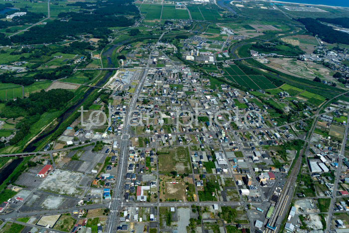 浪江駅と浪江の町並み(2023728)