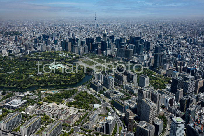 霞ヶ関周辺より東京駅,丸の内,大手町方面のビル群(202354)