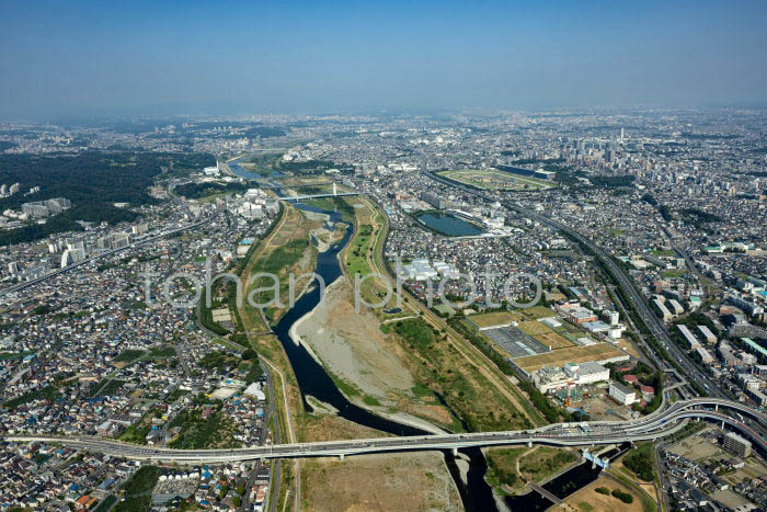 多摩川(稲城大橋より上流方面)(2023728)