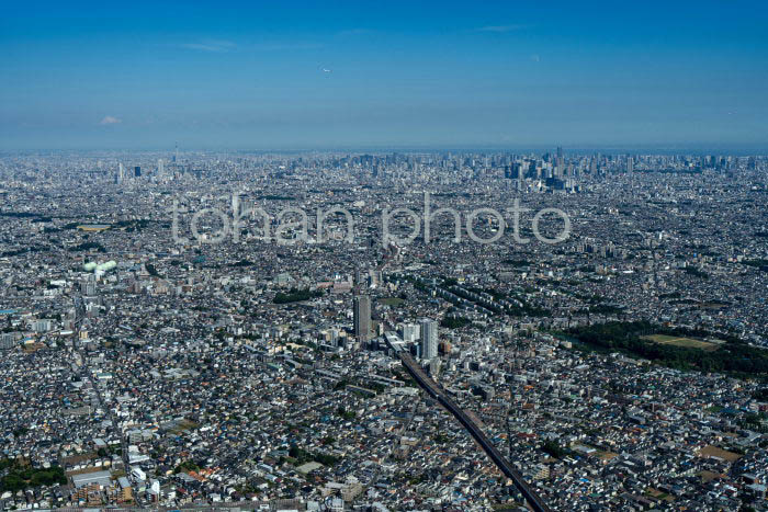 石神井公園駅周辺より東京の街並み(2023728)