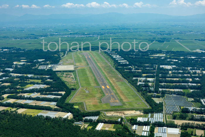 花畑,果実畑に囲まれた庄内空港(2023728)