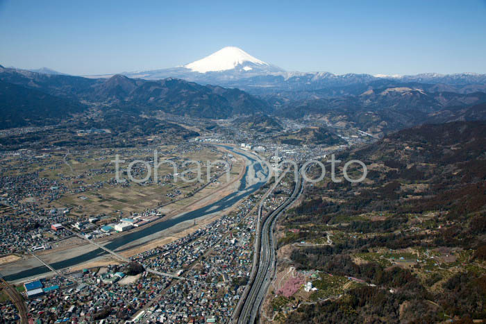 松田山の早咲きの河津桜周辺9l富士山 (神奈川県足柄上郡松田町)201403