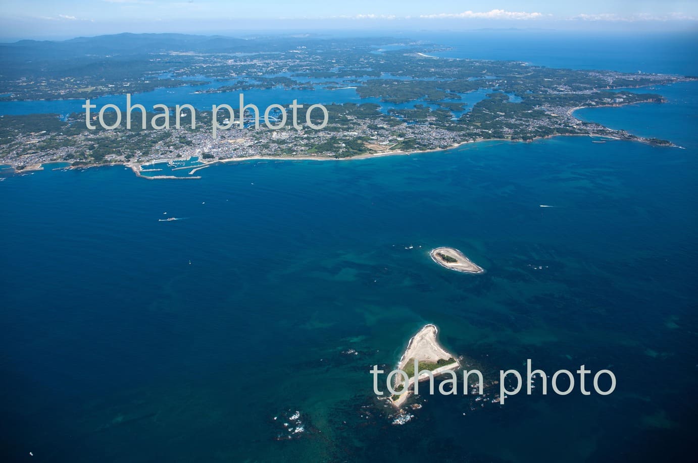 小島と大島より志摩町と英虞湾-三重