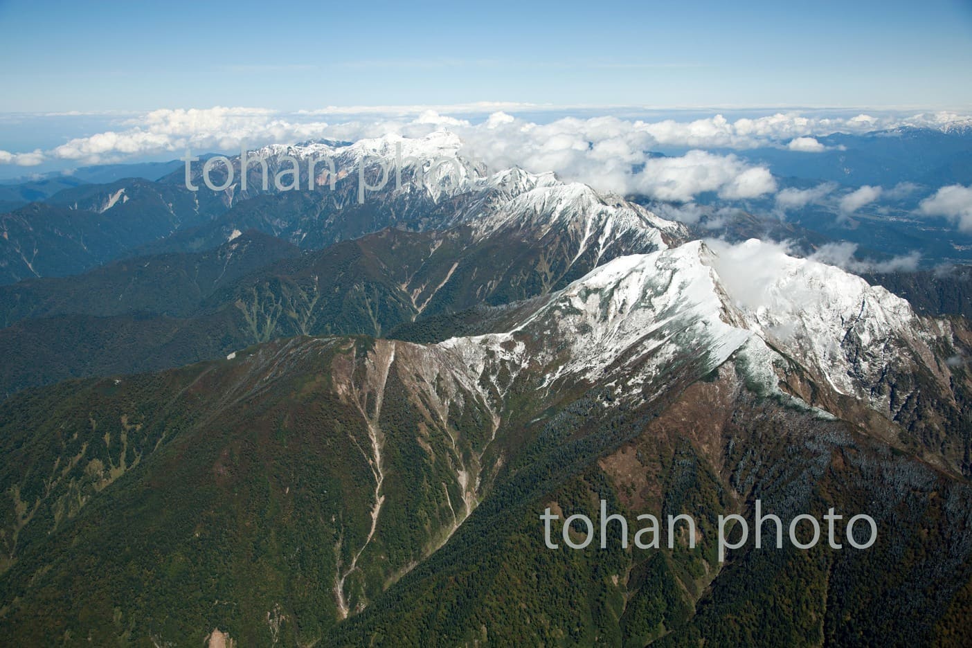 北アルプス白馬連山(爺ヶ岳より鹿島槍ヶ岳,白馬岳)-富山