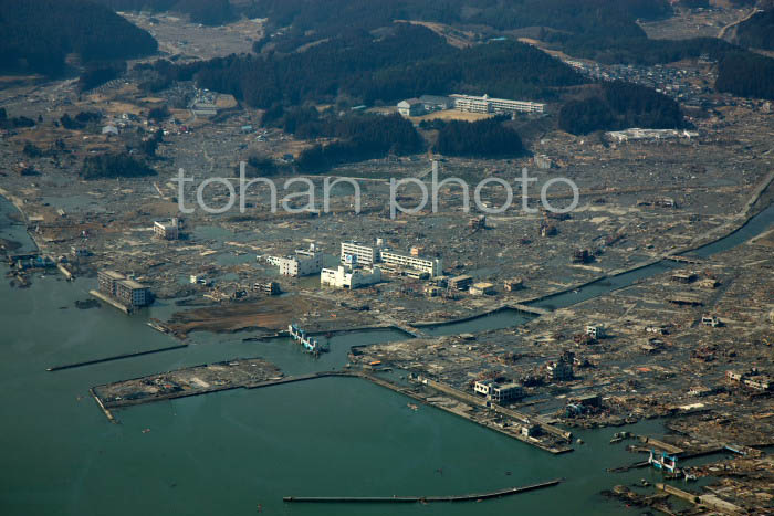 東日本大震災(陸前高田市,高田町周辺(岩手県陸前高田市)2011,03,11