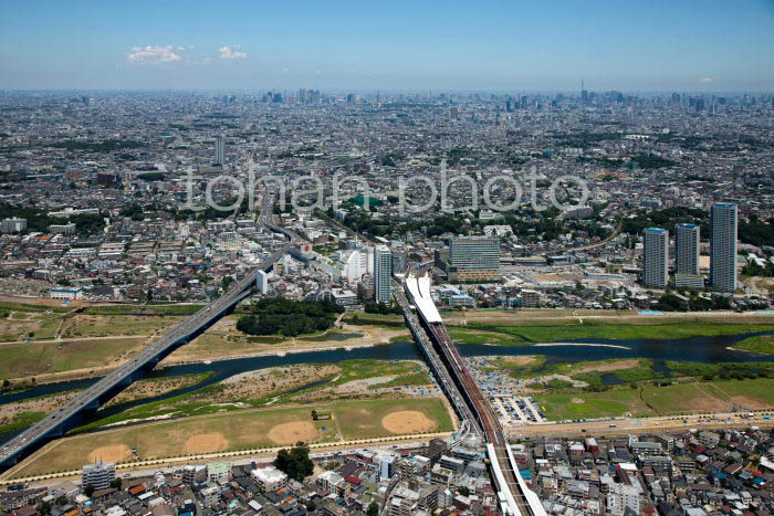 二子玉川駅周辺より都心(2011,07)