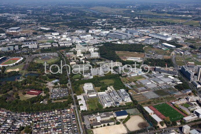 東京大学柏Ⅱキャンパス周辺より十条二工業団地と物流倉庫群(20241013)