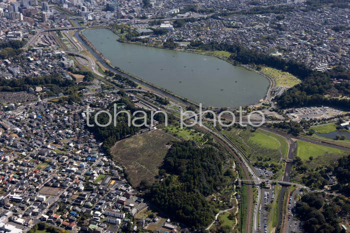 千波湖,偕楽園周辺より水戸駅と水戸の街並み(20241013)