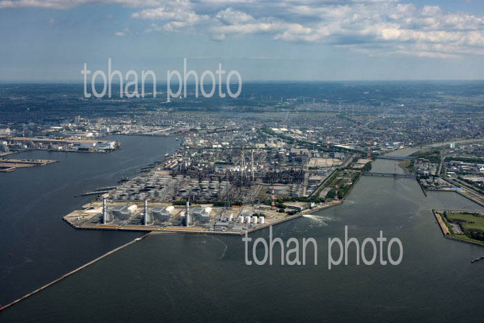 JERA五井火力発電所と養老川河口周辺