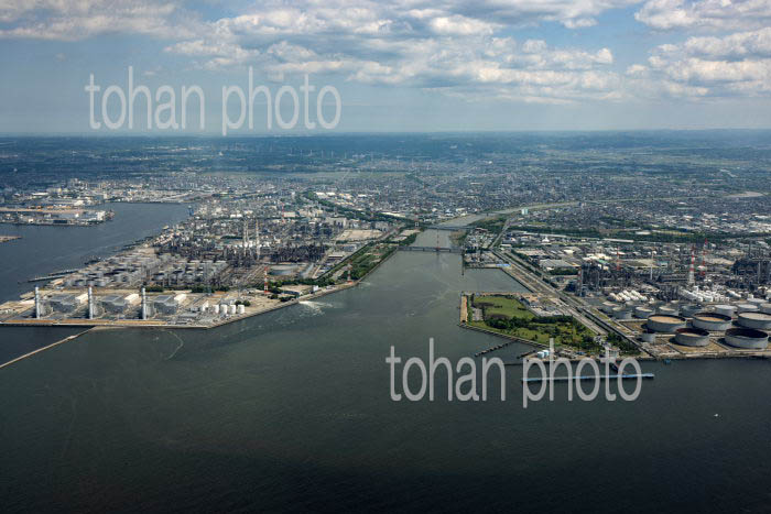 JERA五井火力発電所と養老川河口周辺