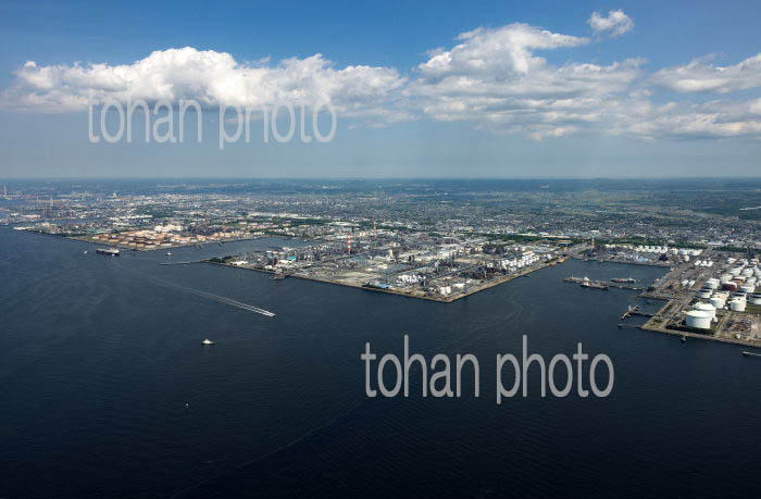 東京湾より京葉コンビナート(千種海岸)周辺