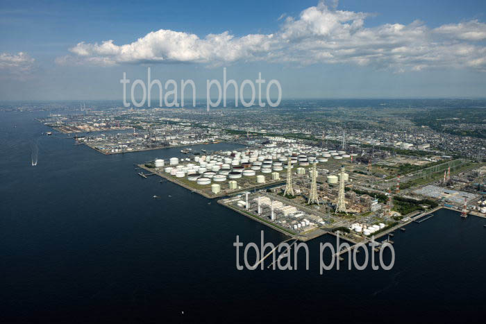東京湾より京葉コンビナート(姉ヶ崎海岸)周辺
