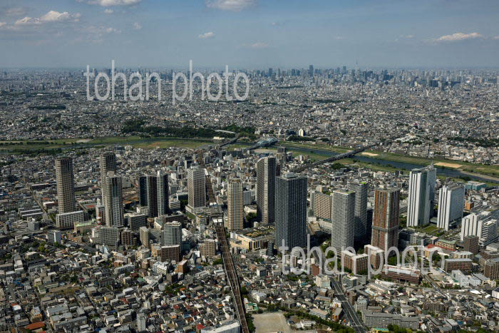 武蔵小杉駅周辺より東京方面