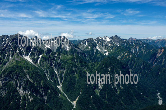 北アルプス(穂高岳,涸沢カール,北穂高岳より槍ヶ岳周辺の山並み)日本百名山