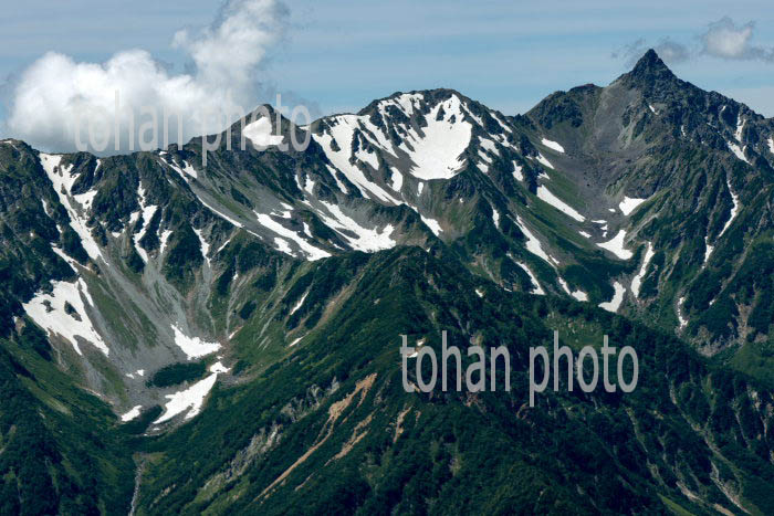 北アルプス(南岳,カールより槍ヶ岳周辺の山並み)日本百名山