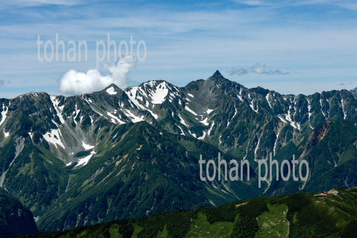 北アルプス(南岳,カールより中岳周辺の山並み)日本百名山