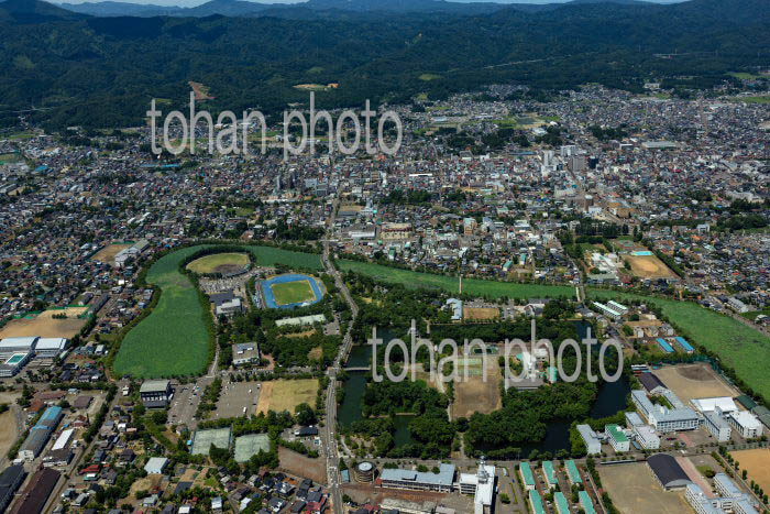 高田城址公園より高田の街並み