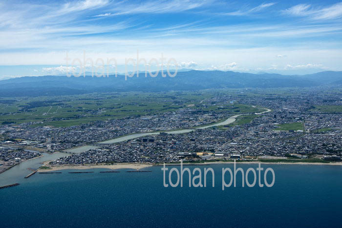 関川河口と直江津駅周辺