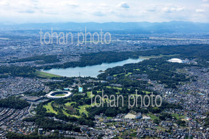 狭山丘陵と多摩湖 (村山貯水池)周辺
