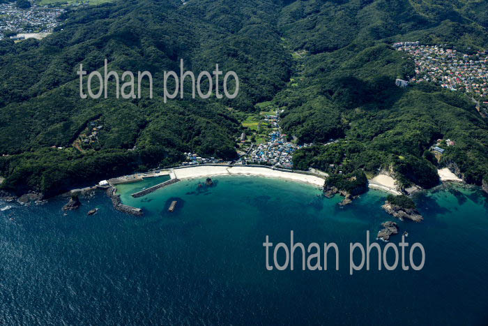 田牛海水浴場と田牛港周辺