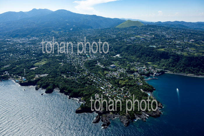 城ケ崎海岸周辺より大室山方面