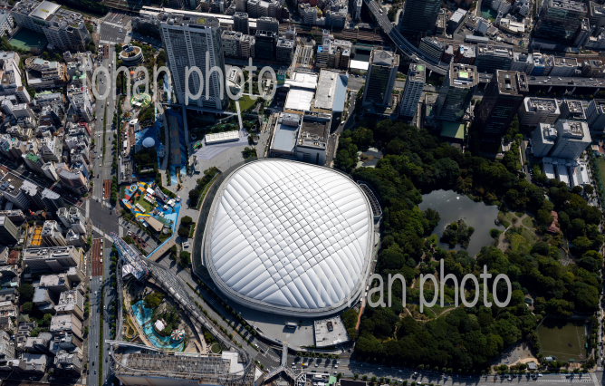 東京ドーム,小石川後楽園周辺(俯瞰撮影)