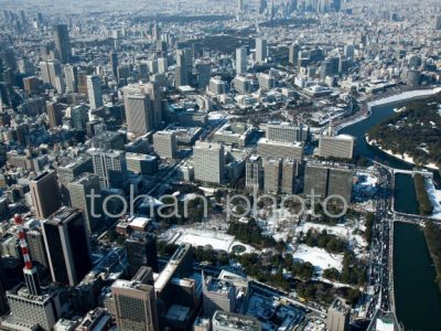 雪景色の日比谷公園と霞ヶ関周辺-20130115