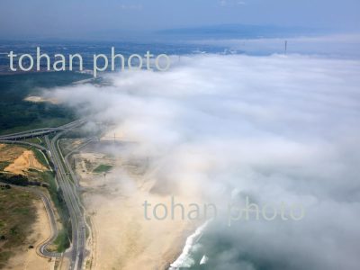 茨城の海岸線に発生した海霧-茨城