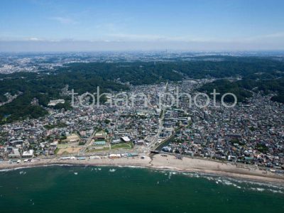 鎌倉海岸より鎌倉市街地-(2014,08)