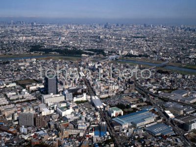 武蔵小杉駅周辺より東京方面(2001年)