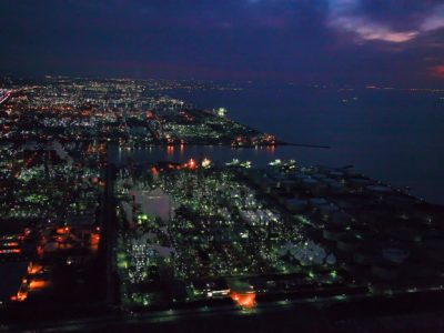 夜の京葉コンビナート(千葉県市原市)