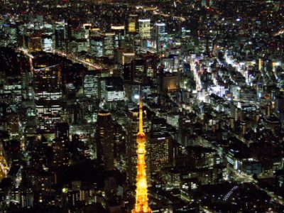 夜の東京タワー(東京都港区)