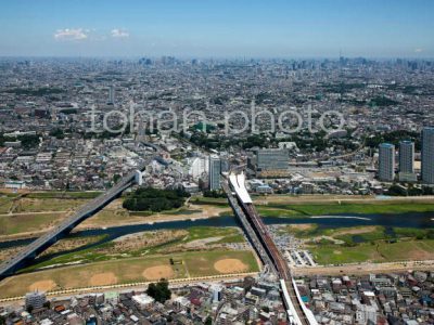 二子玉川駅周辺より都心(2011,07)